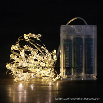 Weihnachtsdekoration Kupferdraht LED Lichterkette, sternförmig, wasserdicht, CE RoHS gekennzeichnet